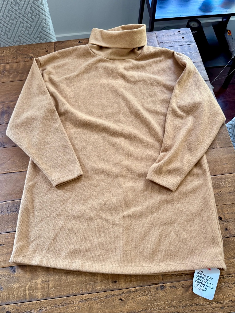 ASOS Women's Camel Turtleneck Sweater Dress NWT, size 4